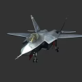 Modern Stealth Fighter Jet with Sleek Silver Gray Body Advanced Wings and Cockpit