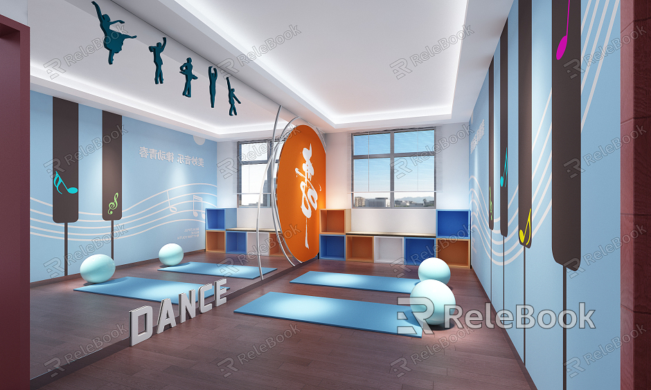 Modern Yoga Room Yoga Fitness Room model