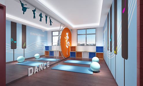 Modern Yoga Room Yoga Fitness Room 3d model