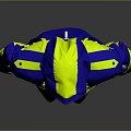 Video Game Film Character Wearing Blue And Yellow Hooded Jacket With Zipper Pockets
