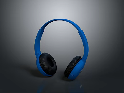 Blue Over Ear Headphones As Essential Daily Life Audio Accessories With Comfortable Earpads 3d model