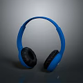Blue Over Ear Headphones As Essential Daily Life Audio Accessories With Comfortable Earpads