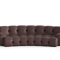 Modern Brown Leather Two Seater Sofa With Button Tufted Design And Armrests 3d model