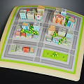 Modern Urban City Model With Colorful Buildings Streets And Green Areas