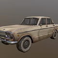 Vintage Old Sedan Car With Rusty Weathered Body And Classic Retro Design