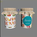 Decorative Jars With Burlap Ruffled Lids And Colorful Fruit Patterns Rowan Berry