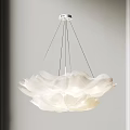 Modern White Petal Shaped Chandelier Hanging From Ceiling With Elegant Design