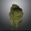 Green Rock Structure With Intricate Geometric Patterns And Architectural Details 3d model