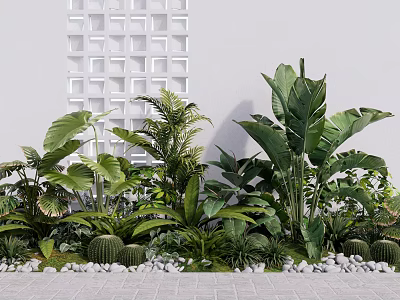 Various Types of Lush Green Shrubs for Garden Landscaping and Outdoor Decor 3d model