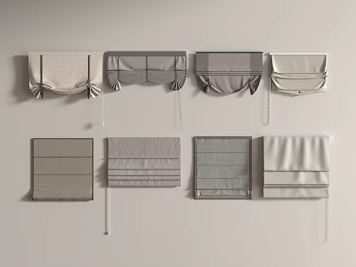 Roman Curtain Home Curtain 3d model