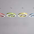 Hanging Unique-shaped Pendant Lights With Multicolored Circular Design For Modern Interior 3d model