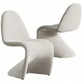 Modern White Leisure Chairs With Curved Design And Smooth Upholstery For Living Room