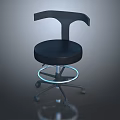 Modern Black Office Chair Swivel Function With Curved Backrest Round Seat Wheeled Base