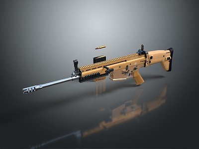 rifle semi-automatic rifle combat rifle battle rifle carbine war rifle attack rifle 3d model