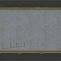 Commercial Building Model With Retail Shops Brown Walls Gray Roof And Orange Railings