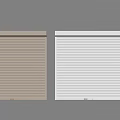 Brown And White Roller Blinds Design On Gray Wall Background 3d model