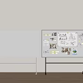 Whiteboard With Hand Drawn Design Sketches Diagrams And Charts Next To Empty Board