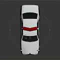 White Police Sedan With Red Siren Light And Alloy Wheels Design