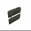 Living Green Plant Wall with Hanging Foliage and White Flowers on Gray Wall