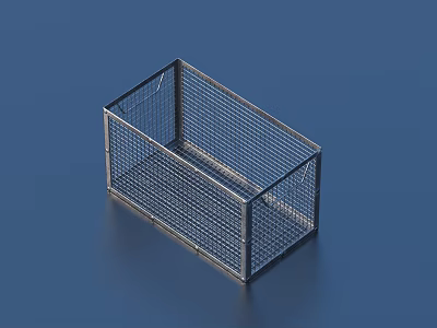 Durable Metal Mesh Storage Basket with Open Grid Design for Home Organizing 3d model