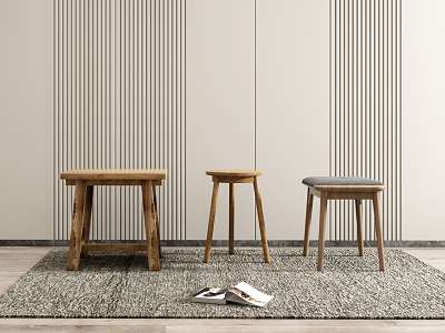 Nordic Stool Log Stool Combination model