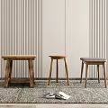 Nordic Stool Log Stool Combination 3d model