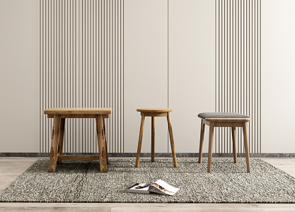 Nordic Stool Log Stool Combination 3d model