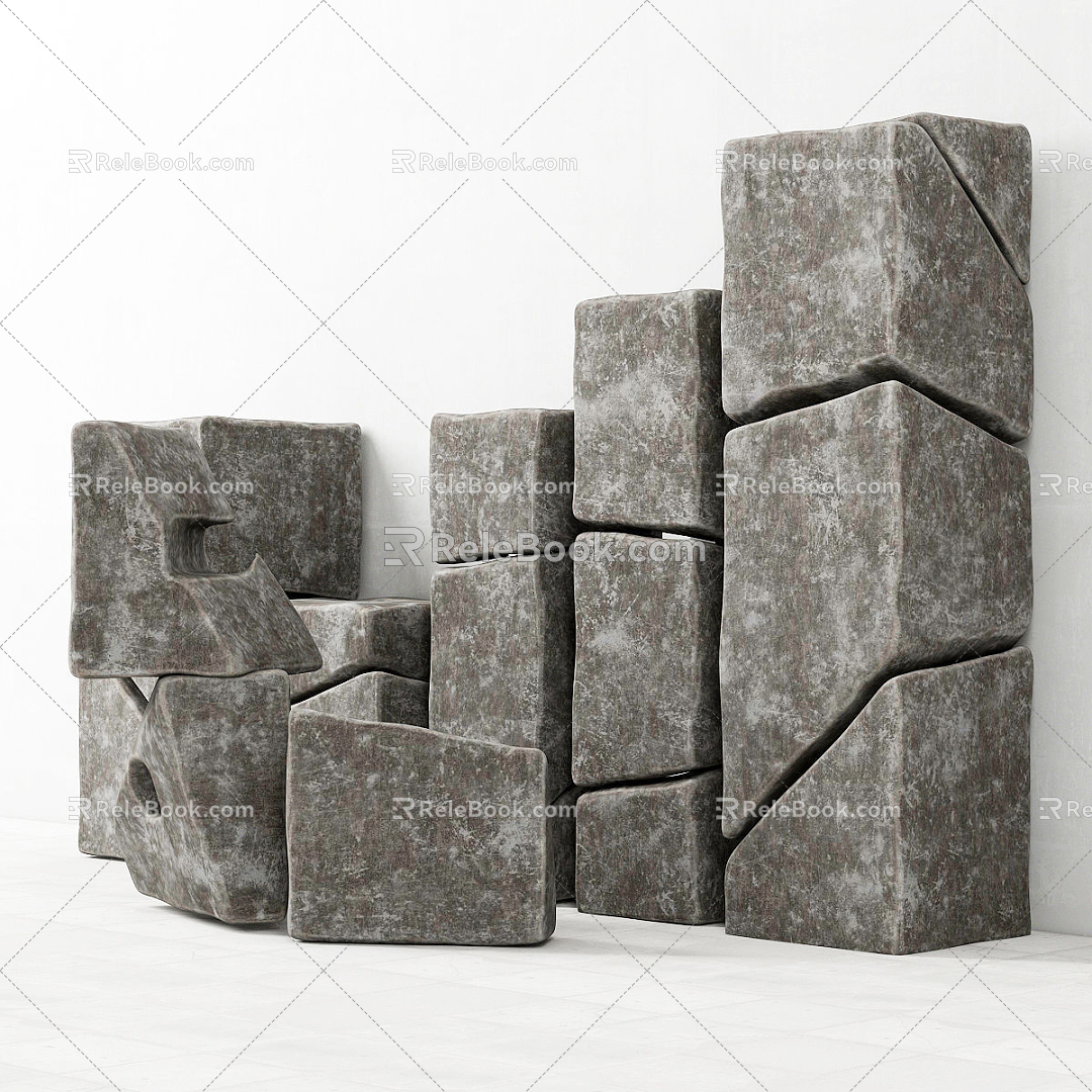 Modern Stone Stone Stone Block Garden Stone Pebbles Stone Garden Stone Stone Paving Rock Granite Gravel 3d model