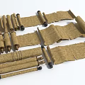 Vintage Decorative Ornament Set With Old Paper Scrolls And Classic Design