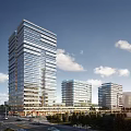 Modern Office Building Complex 3d model