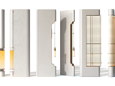 Modern Room Dividers With Various Designs Transparent Panels And Lighting Elements For Home Decor 3d model
