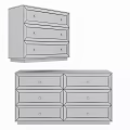 Modern White Console Side Cabinet with Rattan Drawer Panels and Gold Handles