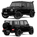 Black BRABUS SUV Exterior Design With Large Wheels And Rear Spare Tire