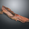 Building Structural Component With Red Brown Layered Texture And Irregular Form