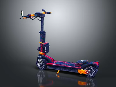 Sports Equipment Scooter with Sturdy Frame Adjustable Handlebar and Smooth Rolling Wheels 3d model