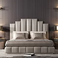 Modern background double bed 3d model