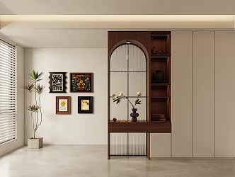Modern Entrance Shoe Cabinet Home Decoration Middle Ancient 3d model