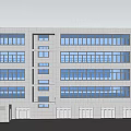 Modern Office Building Exterior With White Facade And Multi Storey Windows 3d model