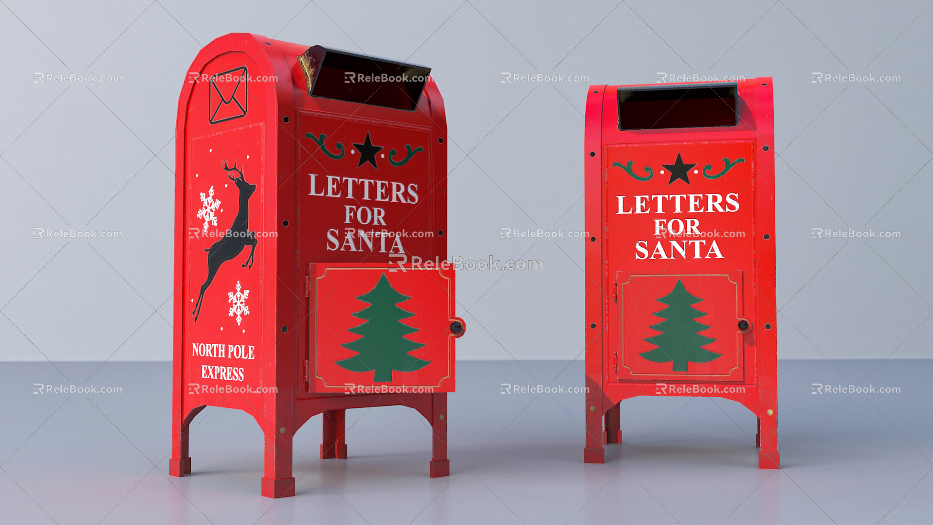 Modern mailbox Christmas mailbox 3d model