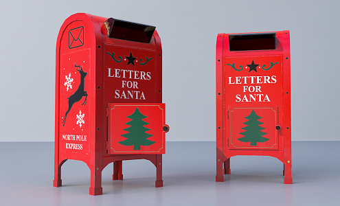 Modern mailbox Christmas mailbox 3d model