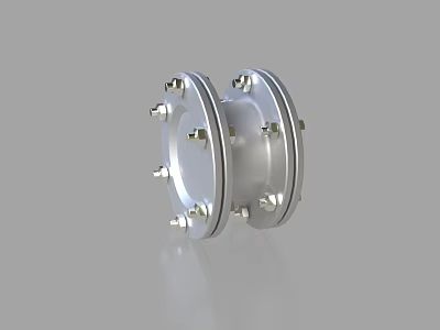 Sleek Silver Metal Chandelier Base with Flange Structure and Multiple Secure Bolts 3d model