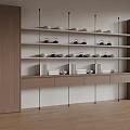 Modern Interior Design With Wooden Storage Open Shelves And Organized Items