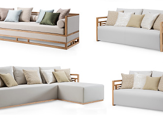 New Chinese Style Combination Sofa 3d model