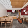 Nutritious Chinese Fast Food Restaurant Featuring Super Beef Offal Soup And Dining Tables Chairs