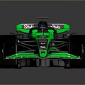 Green and Black Scuderia Race Car with Streamlined Body and Racing Tires
