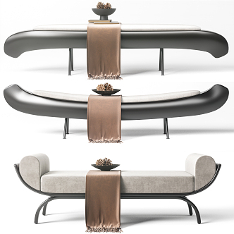 New Chinese Style Bed End Stool Bench Combination 3d model