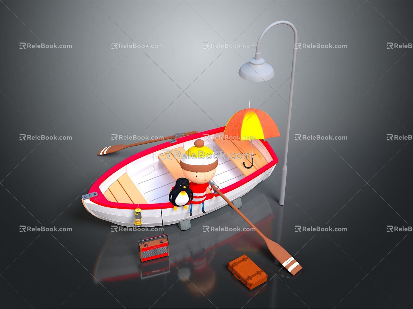 Modern Boat Boat Cartoon Boat Anime Boat 3d model