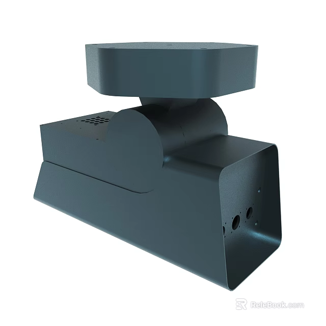 Black Industrial Device With Platform Top And Functional Base Structure Design 3d model