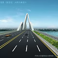 Modern Cable Stayed Bridge Design Over Xinjiang River With Road Lanes And Scenic Views