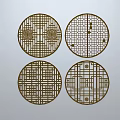 Chinese-style window grilles line silhouette pane window sill border engraved window edge strip construction 3d model